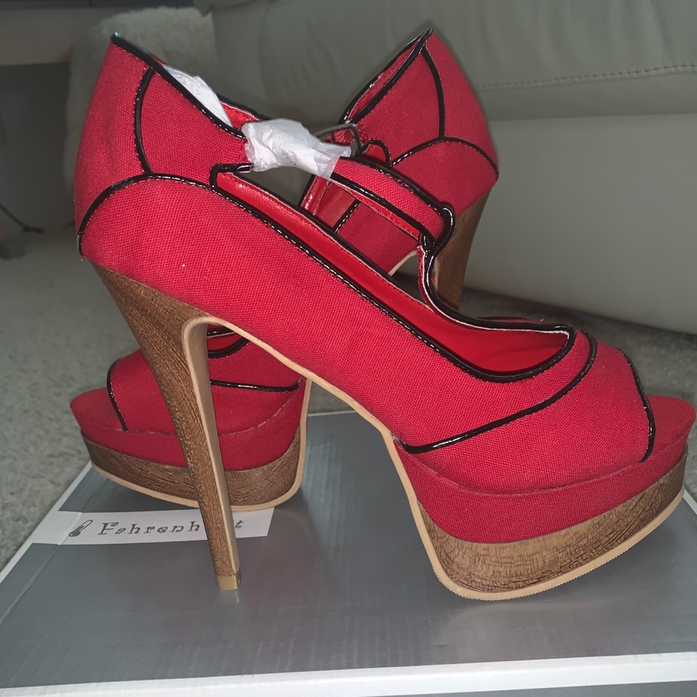 Red and black sandals